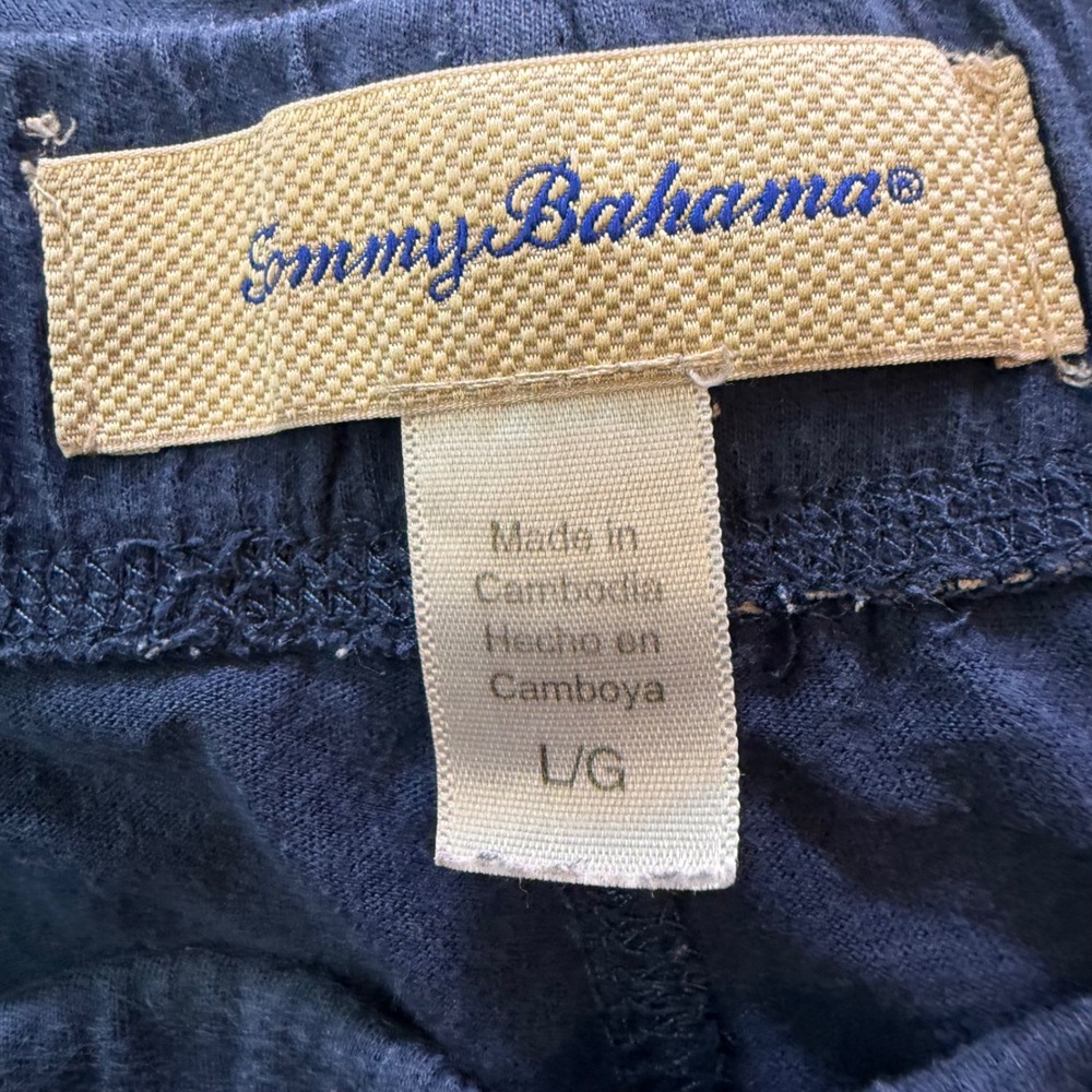 Tommy Bahama Mens Lounge Pants Navy Blue Cotton Modal Blend Large Drawstring EUC - Picture 5 of 8